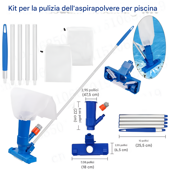 Aspirapolvere per piscina con sacco di raccolta detriti