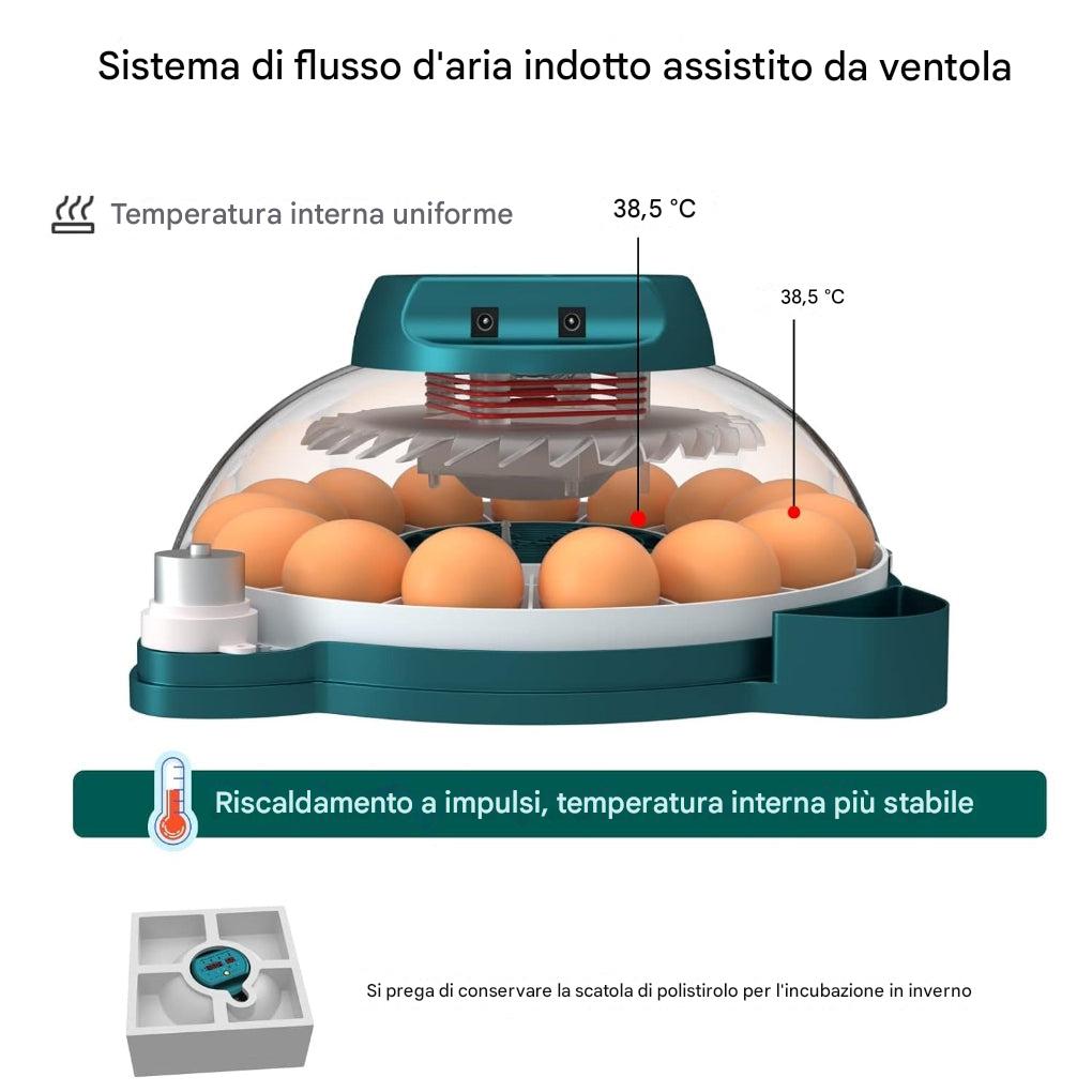 Incubatrice da 15 uova con controllo automatico dell’umidità