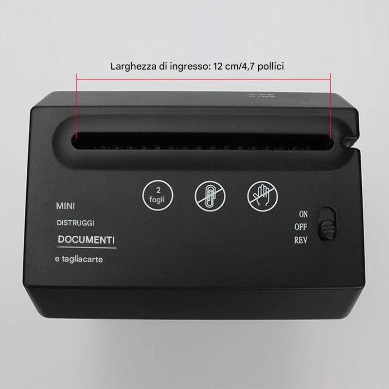 Mini distruggidocumenti da tavolo: compatto, silenzioso ed efficiente