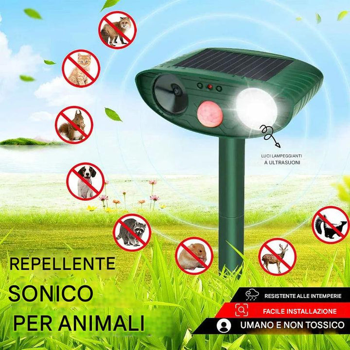 Repellente per scoiattoli ad ultrasuoni e alimentato ad energia solare