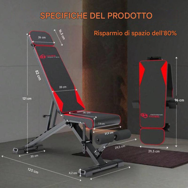 Panca per pesi pieghevole regolabile