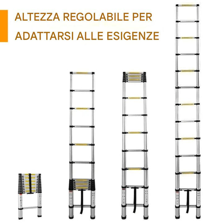 Scala telescopica estensibile con altezza regolabile