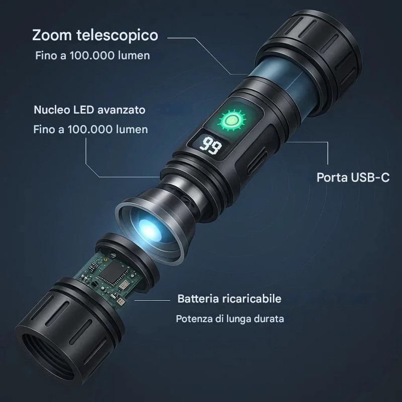 100000 Lumen Tactical Flashlight