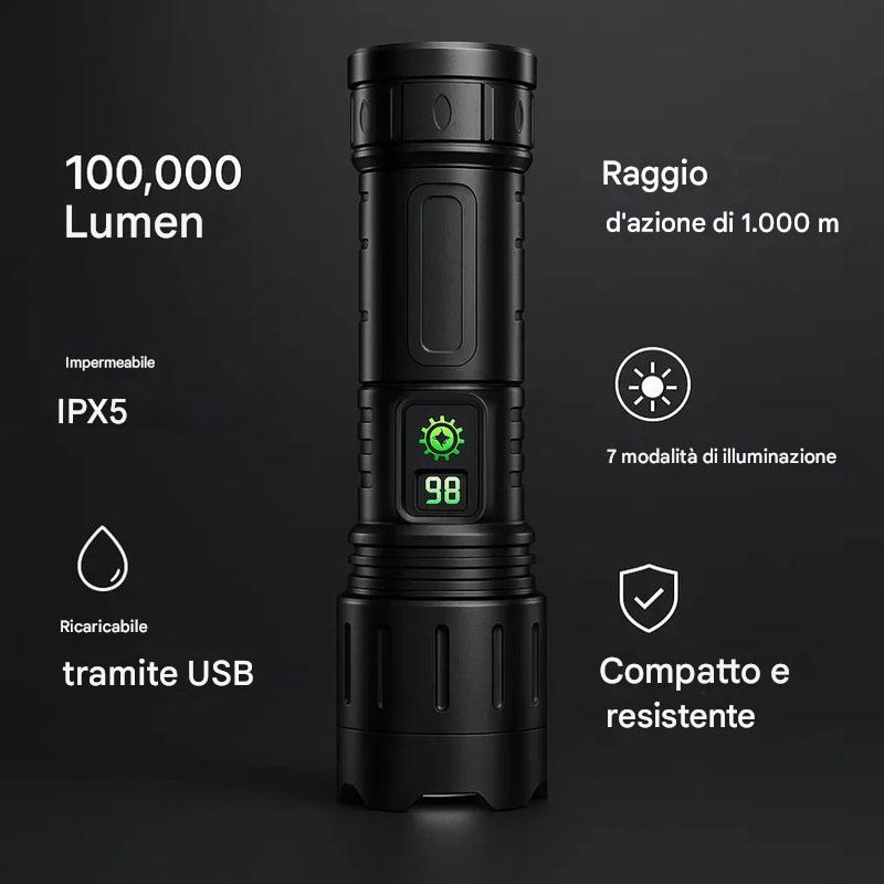100000 Lumen Tactical Flashlight