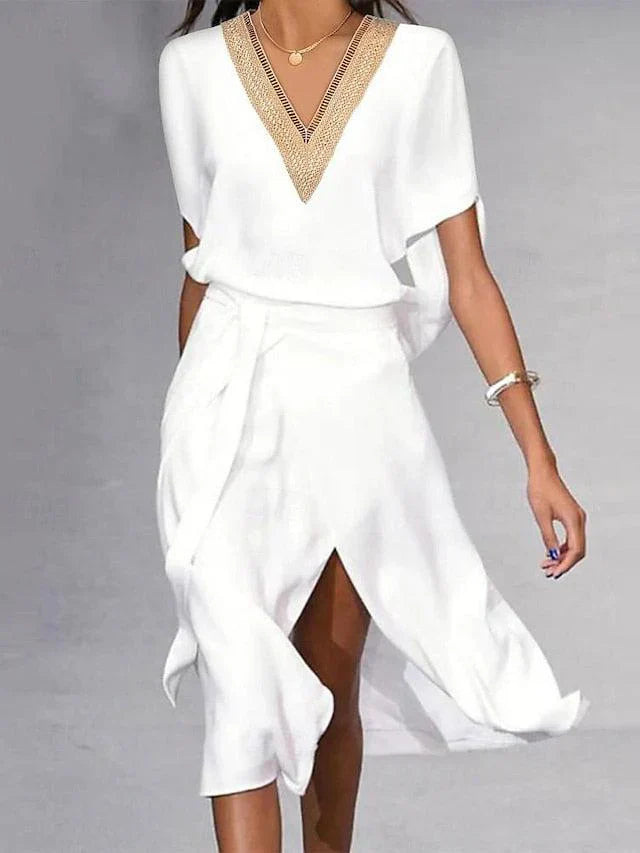 Vestito midi bianco moderno