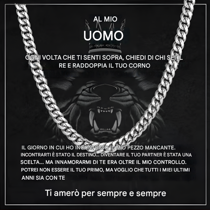 Collana a catena cubana da uomo