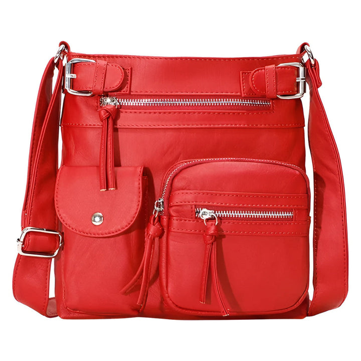Borsa a tracolla multitasche in pelle da donna