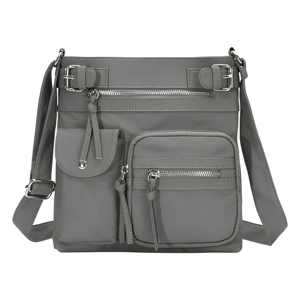 Borsa a tracolla multitasche in pelle da donna