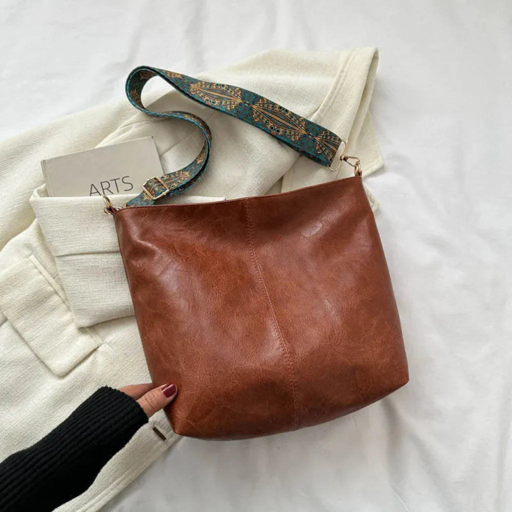 Borsa a tracolla in pelle vintage per donna