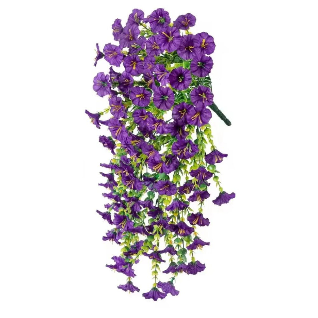 Decorazione da appendere con fiori artificiali di ipomea resistenti ai raggi UV
